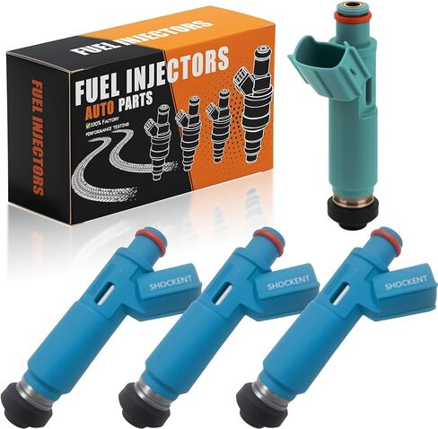23250-28020 Upgraded 2.4L 12-hole Fuel Injectors, Fit for:-TOYOTA Camry 2002-2003 2.4L, Highlander 2001-2003 2.4L, Solara 2002-2003 2.4L -4Pcs #Replace:23250-0H010 in Saudi Arabia