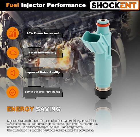 23250-28020 Upgraded 2.4L 12-hole Fuel Injectors, Fit for:-TOYOTA Camry 2002-2003 2.4L, Highlander 2001-2003 2.4L, Solara 2002-2003 2.4L -4Pcs #Replace:23250-0H010 in Saudi Arabia