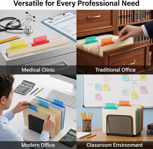 50 Pcs Large Clear Plastic Hanging Folder Tabs 3 Inch Multicolor Filing Cabinet Folders Labels Hanging File Folder Tabs and 50 Pcs 2 Inch Inserts Labels for Quick Identification Back to School Supplie in Kuwait