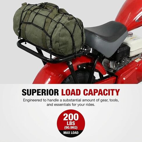 Heavy-Duty Rear Rack for Massimo Baja MB200 Warrior WR65, Mini Baja, Baja Heat, Baja Carbon 6.5 196cc HT65, MB165, 200lbs Load Capacity, Durable Design, Extended Axle & Installation Kit in Saudi Arabia