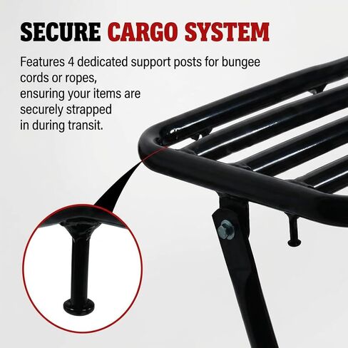 Heavy-Duty Rear Rack for Massimo Baja MB200 Warrior WR65, Mini Baja, Baja Heat, Baja Carbon 6.5 196cc HT65, MB165, 200lbs Load Capacity, Durable Design, Extended Axle & Installation Kit in Saudi Arabia