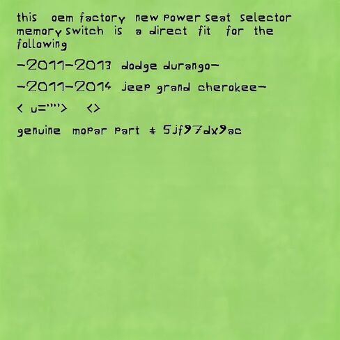 OEM Genuine For MOPAR 11-13 DURANGO 11-14 GRAND POWER MEMORY SELECTOR SWITCH in Kuwait