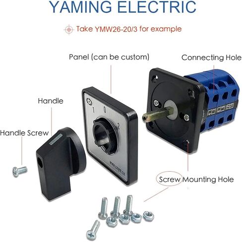 3-Position ON-Off-ON 8-Pole 20A LW26-20/8 LW28 YMW26 عكس مزدوج التيار الكهربائي مجموعة دوارة اختيار كام التبديل (تخصيص) in Kuwait
