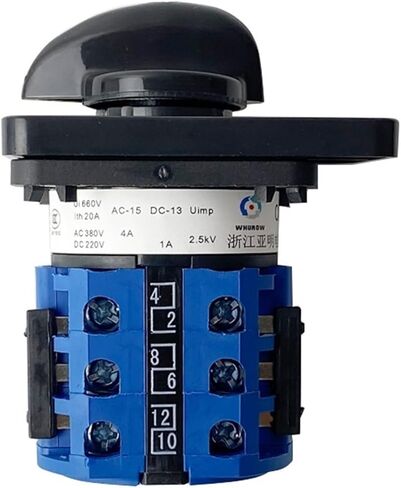 CA10 Voltmeter cam Switch 3-Phase 4-Wire 7-bit 20A 690V Conversion Rotary selector 12 terminals LW26 YMW26 in Kuwait