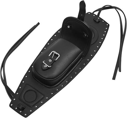 حقيبة تخزين غطاء خزان الزيت والجلد الأمامي باللون الأسود للدراجة النارية Harley Sportster Iron XL 883 1200 ثمانية وأربعين وسبعين اثنين in Kuwait