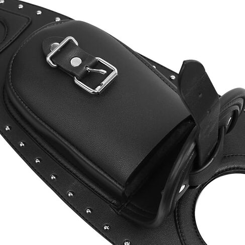 حقيبة تخزين غطاء خزان الزيت والجلد الأمامي باللون الأسود للدراجة النارية Harley Sportster Iron XL 883 1200 ثمانية وأربعين وسبعين اثنين in Kuwait