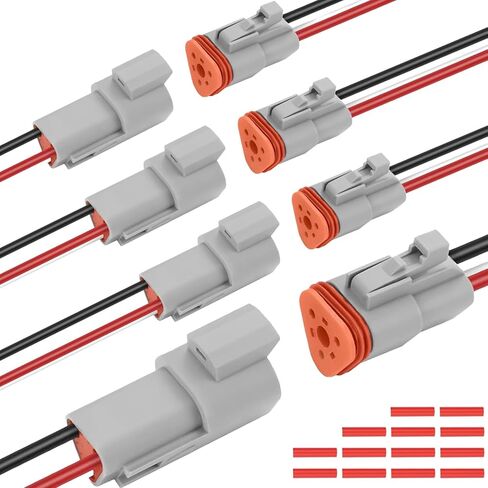 Deutsch DT 12 Pin 14 AWG Waterproof Connector, 2 Pairs 12 Wire Automotive Electrical Connectors, Male & Female Plug for Truck, Boat, Car, LED Lights (12 Pin) in Saudi Arabia