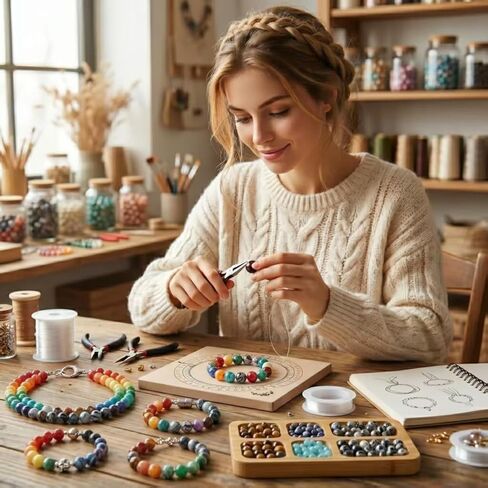 200pcs 12mm Acrylic Large Hole Beads, Mix Color Round Hair Beads with 5.5mm Hole for Women Bracelets, DIY Jewelry Making & Handmade Crafts (10 Colors) in Saudi Arabia
