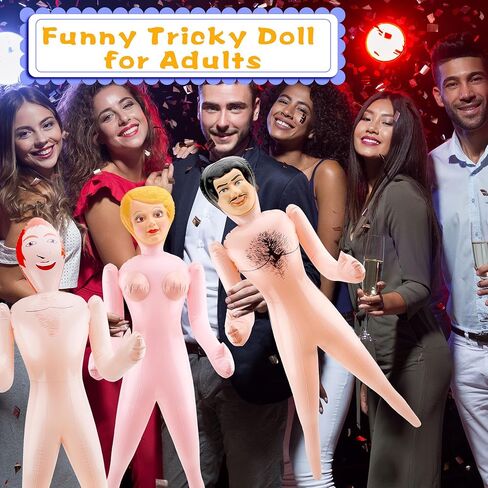 3 Pack 59 Inch Funny Inflatable Doll Life Size Blow Up Tricky Doll for Halloween Gag Prank Props Tricky Game Bachelorette Hawaiian Beach Party, 3 Styles in Saudi Arabia