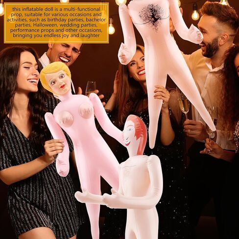 3 Pack 59 Inch Funny Inflatable Doll Life Size Blow Up Tricky Doll for Halloween Gag Prank Props Tricky Game Bachelorette Hawaiian Beach Party, 3 Styles in Saudi Arabia