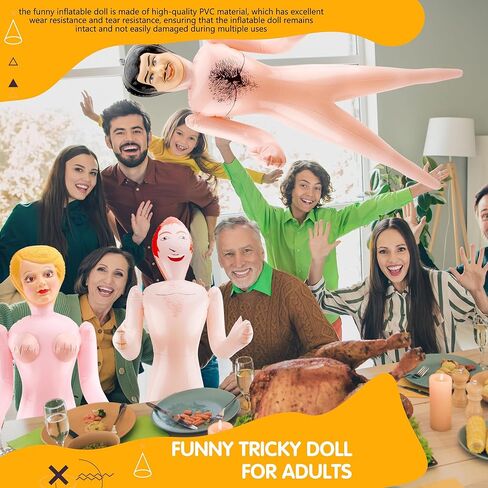 3 Pack 59 Inch Funny Inflatable Doll Life Size Blow Up Tricky Doll for Halloween Gag Prank Props Tricky Game Bachelorette Hawaiian Beach Party, 3 Styles in Saudi Arabia
