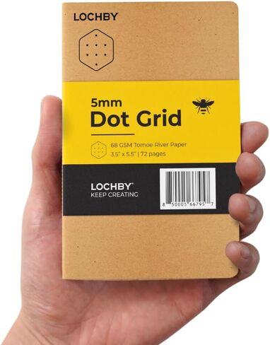 دفتر ملاحظات للجيب LOCHBY® (3.5 بوصة × 5.5 بوصة) | ورق نهر تومو 68 جرامًا للمتر المربع، مناسب لقلم الحبر | غطاء كرافت | إعادة ملء مجلة الجيب والمجلة الميدانية الصغيرة | للسفر والعمل والمدرسة واليوميات in Kuwait
