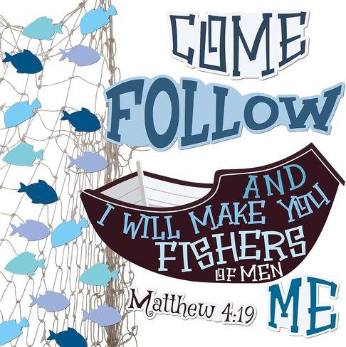 Fishers of Men Bulletin Board Sets Christian Religious Bulletin Board Classroom Cutouts Decoration Fish Name Tags for Back to School Sunday School Classroom Christian Educational Learning Activities in Kuwait