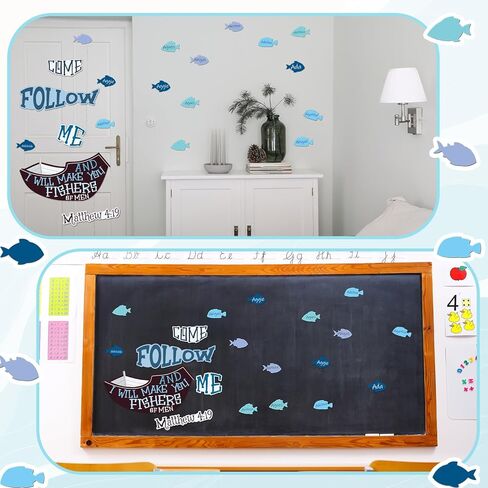 Fishers of Men Bulletin Board Sets Christian Religious Bulletin Board Classroom Cutouts Decoration Fish Name Tags for Back to School Sunday School Classroom Christian Educational Learning Activities in Kuwait