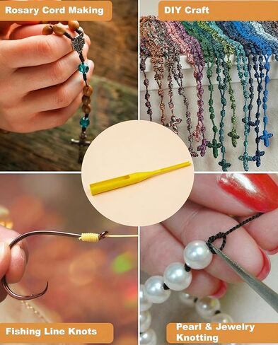 Brisine 2 Pack Rosary Knotting Tool, Double-Ended Cord Knot Tool for Pearl Necklace, Jewelry Making and Fishing Line (Yellow) in Saudi Arabia