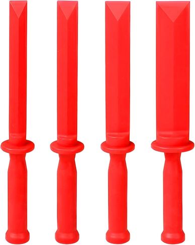 Sun Walker 4PCS Plastic Car Chisel Scraper Set, 3/4", 7/8", 1", 1-1/2" Wide Non-Marring Wheel Weight Remover, Auto Chisel Scraping Tool Kit for Removing Debris Trim Gasket Adhesive Film in Kuwait