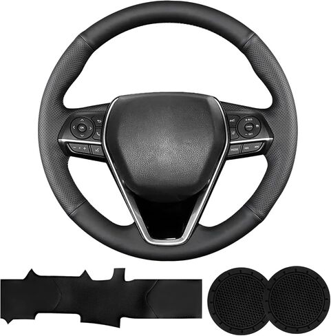 Hand Sewn Steering Wheel Cover for Toyota RAV4 SUV 2019-2024 / Avalon 2019-2022 / Camry 2018-2024 / Corolla 2020-2025 Nappa Leather Finish Sew On Steering Wheel Cover Full-Wrap Accessories in Saudi Arabia