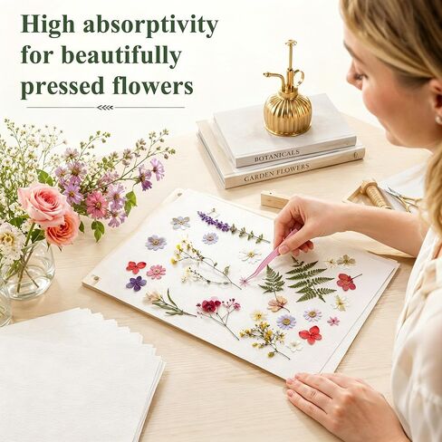 100 Sheets Blotting Paper for Flower Press, Coolrunner A4 Size Flower Press Paper Sheets, Large Blotter Papers Sheet Herbarium Craft Blotter Sheet Papers Craft Supplies in Kuwait