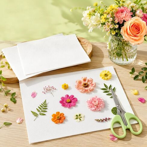 100 Sheets Blotting Paper for Flower Press, Coolrunner A4 Size Flower Press Paper Sheets, Large Blotter Papers Sheet Herbarium Craft Blotter Sheet Papers Craft Supplies in Kuwait