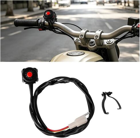 Motorcycle Engine Stop Kill Switch Button, Waterproof Motorbike Kill Stop Horn Button, Motocross Ignition Handlebar Switch Replacement, Universal for ATV Dirt Pit Bike Scooter in Kuwait