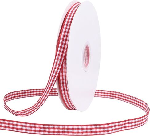 3/8 inch Plaid Ribbon Sage Green and White Gingham Ribbon for Gift Wrapping Thin Classic Checkered Buffalo Ribbons for Flower Bouquet Crafts Wedding Christmas Decoration 50 Yards in Saudi Arabia