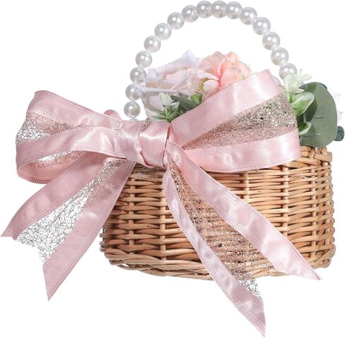 Pink Wired Ribbon with Glitter Mesh, 2.5" x 10 Yards Glitter Satin Stripe Ribbon for Gift Wrapping Bows Making Valentine Christmas Tree Decorations Home Decor Wedding Wreaths Garland Holiday in Kuwait