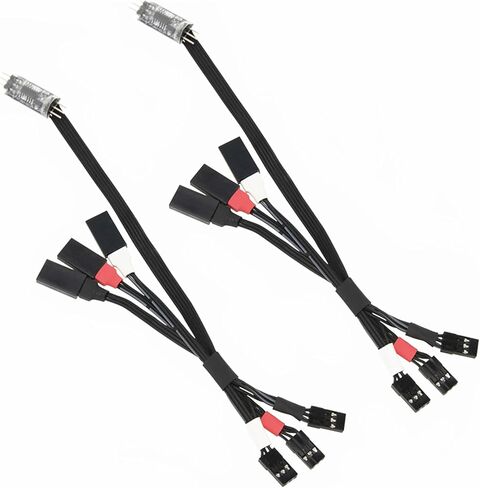 2 Sets Four-Wheel Steering Control Line 4WS Control Board and Servo Control Cable Kit Upgrade Parts for 1/24 SCX24 1/10 DVC10 1/18 TX4M(Black) in Kuwait