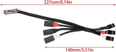 2 Sets Four-Wheel Steering Control Line 4WS Control Board and Servo Control Cable Kit Upgrade Parts for 1/24 SCX24 1/10 DVC10 1/18 TX4M(Black) in Kuwait
