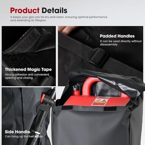 Gas Caddy Cover for 16 Gallon Fuel Caddy, 500D Nylon & PVC Composite, Windproof with Security Buckles, Anti-UV Waterproof, 16.5x9.84x30.7Inches(Cover Only) in Saudi Arabia