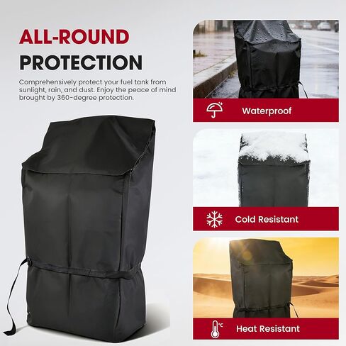 Gas Caddy Cover for 16 Gallon Fuel Caddy, 500D Nylon & PVC Composite, Windproof with Security Buckles, Anti-UV Waterproof, 16.5x9.84x30.7Inches(Cover Only) in Saudi Arabia
