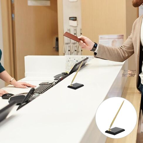 قلم توقيع الأعمال بقاعدة أكريليك سوداء وقلم سجل ضيوف مكتب حبر جاف معدني لحفلات الزفاف واستخدام المكتب والاستقبال in Kuwait