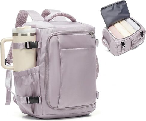 suwasp Travel Backpack for Women Men,Ryanair Backpack 40x30x20CM Airline Approved Personal Item Travel Bag, Carry On Backpack Fits 14 Inch Laptop, 180° Opening, Fits Flight Underseat, Light Purple in Saudi Arabia