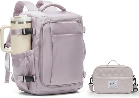 suwasp Travel Backpack for Women Men,Ryanair Backpack 40x30x20CM Airline Approved Personal Item Travel Bag, Carry On Backpack Fits 14 Inch Laptop, 180° Opening, Fits Flight Underseat, Light Purple in Saudi Arabia