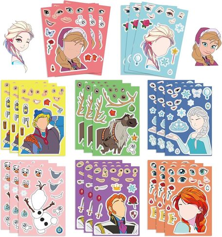 Super Mario Make-a-Face Stickers 24 Sheets,DIY Mix and Match Mario Character Stickers, Waterproof Vinyl Mario Luigi Peach Bowser Stickers for Kids Party Favors, Classroom Rewards, Craft Activities in Saudi Arabia
