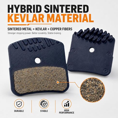 2 Pairs Hybrid Sintered Kevlar Brake Pads with Cooling Fins for Sur-Ron Light Bee X/LBX, Talaria MX4, Segway X160 X260, Compatible with Shimano H03C Saint Zee –Electric Dirt Bike Brake Pads in Saudi Arabia