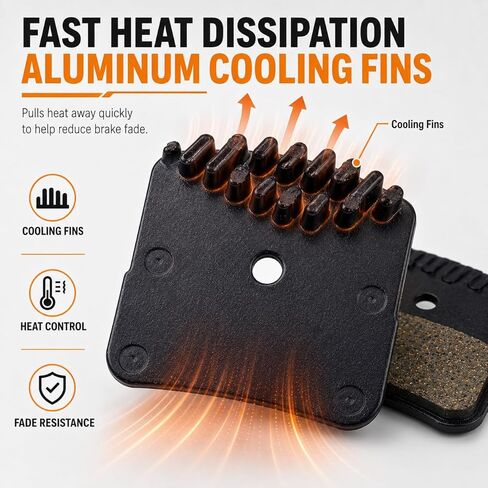 2 Pairs Hybrid Sintered Kevlar Brake Pads with Cooling Fins for Sur-Ron Light Bee X/LBX, Talaria MX4, Segway X160 X260, Compatible with Shimano H03C Saint Zee –Electric Dirt Bike Brake Pads in Saudi Arabia