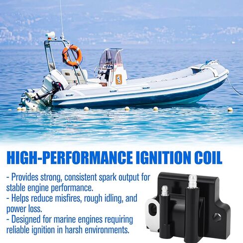 Ignition Coil Assembly replaces 0582508 18-5179 183-2508 for Johnson Evinrude Outboard Motor, New Automotive Replacement Parts, 4-300HP in Kuwait