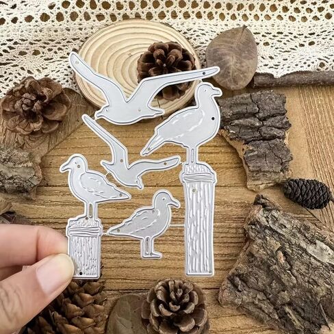 5pcs/Set Seagull Birds Metal Die Cuts Dies Stencil, Birds Cutting Dies Cut Stencils DIY Scrapbooking Cards Photo Album Craft Decorative Embossing Paper Dies for Album Card Scrapbooking Making in Kuwait