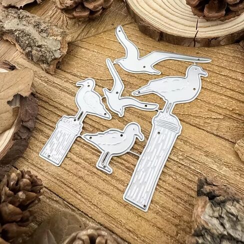 5pcs/Set Seagull Birds Metal Die Cuts Dies Stencil, Birds Cutting Dies Cut Stencils DIY Scrapbooking Cards Photo Album Craft Decorative Embossing Paper Dies for Album Card Scrapbooking Making in Kuwait