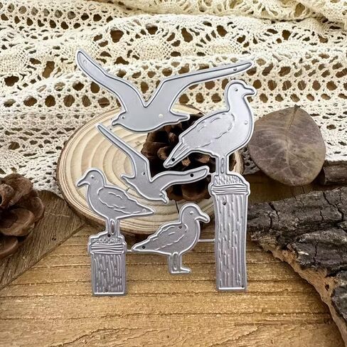 5pcs/Set Seagull Birds Metal Die Cuts Dies Stencil, Birds Cutting Dies Cut Stencils DIY Scrapbooking Cards Photo Album Craft Decorative Embossing Paper Dies for Album Card Scrapbooking Making in Kuwait