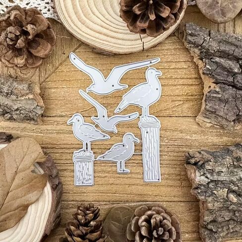 5pcs/Set Seagull Birds Metal Die Cuts Dies Stencil, Birds Cutting Dies Cut Stencils DIY Scrapbooking Cards Photo Album Craft Decorative Embossing Paper Dies for Album Card Scrapbooking Making in Kuwait