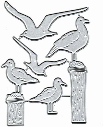 5pcs/Set Seagull Birds Metal Die Cuts Dies Stencil, Birds Cutting Dies Cut Stencils DIY Scrapbooking Cards Photo Album Craft Decorative Embossing Paper Dies for Album Card Scrapbooking Making in Kuwait