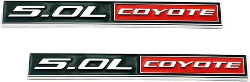 2Pc 5.0L Coyote Emblem Coyote V8 Engine Badge 3D Sticker Nameplate Self-Adhesive (Chrome Black Red) in Saudi Arabia