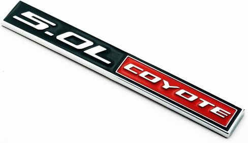 2Pc 5.0L Coyote Emblem Coyote V8 Engine Badge 3D Sticker Nameplate Self-Adhesive (Chrome Black Red) in Saudi Arabia