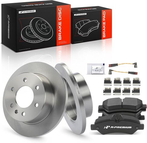 A-Premium 6-PC 11.73 inch (298mm) Rear Solid Disc Brake Rotors + Ceramic Pads Kit Compatible with Select Mercedes-Benz, Dodge and Freightliner Models - Sprinter 2500, Sprinter 3500 in Kuwait