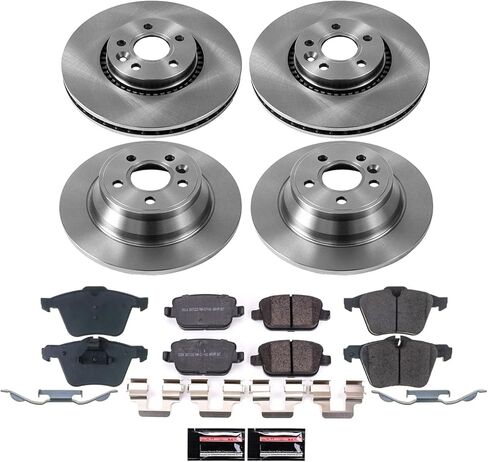 Power Stop K15503DK Front and Rear Z23 Carbon-Fiber Ceramic Brake Pads and Drilled Slotted Rotors Brake Kit with Brake Shoes and Drums For Nissan Kicks, Nissan Versa [Model Specific] in Kuwait