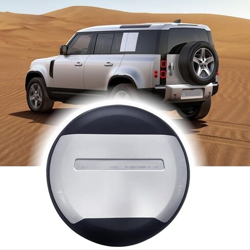 Silver Series Spare Tire Cover fits for LR Defender 110 90 130 2020-2024 2025 ABS Spare Tyre Wheel Cover Protector (Silver + Glossy Black + Black Letter) in Kuwait