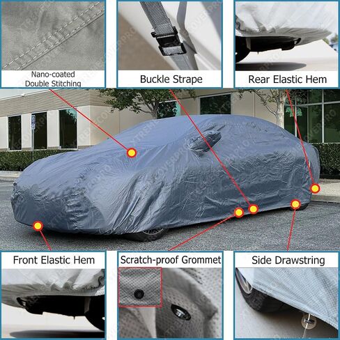 Car Cover fits 2021 2022 2023 2024 2025 Toyota Corolla Cross XTREMECOVERPRO Diamond Series Grey with Cable and Lock kit in Kuwait