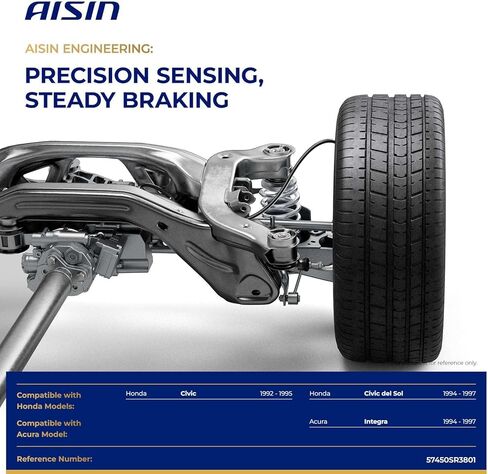 مستشعر سرعة العجلات AISIN AFTERMARKET BSH-00198 الأمامي الأيمن - متوافق مع Honda Civic 1992-1995، Civic del Sol 1994-1997، Acura Integra 1994-1997 in Kuwait