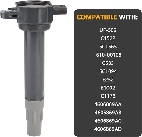 UF502 OEM Ignition Coil - Compatible with Dodge Charger Nitro Grand Carava - 2.7L 3.5L 3.7L 3.8L 4.0L 5.7L 6.1L V6 V8 Engines - Replaces # 4606869AA 4606869AB in Kuwait